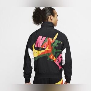 UNISEX NIKE Air Jordan Colorblock Windbreaker Jacket Black Size XL